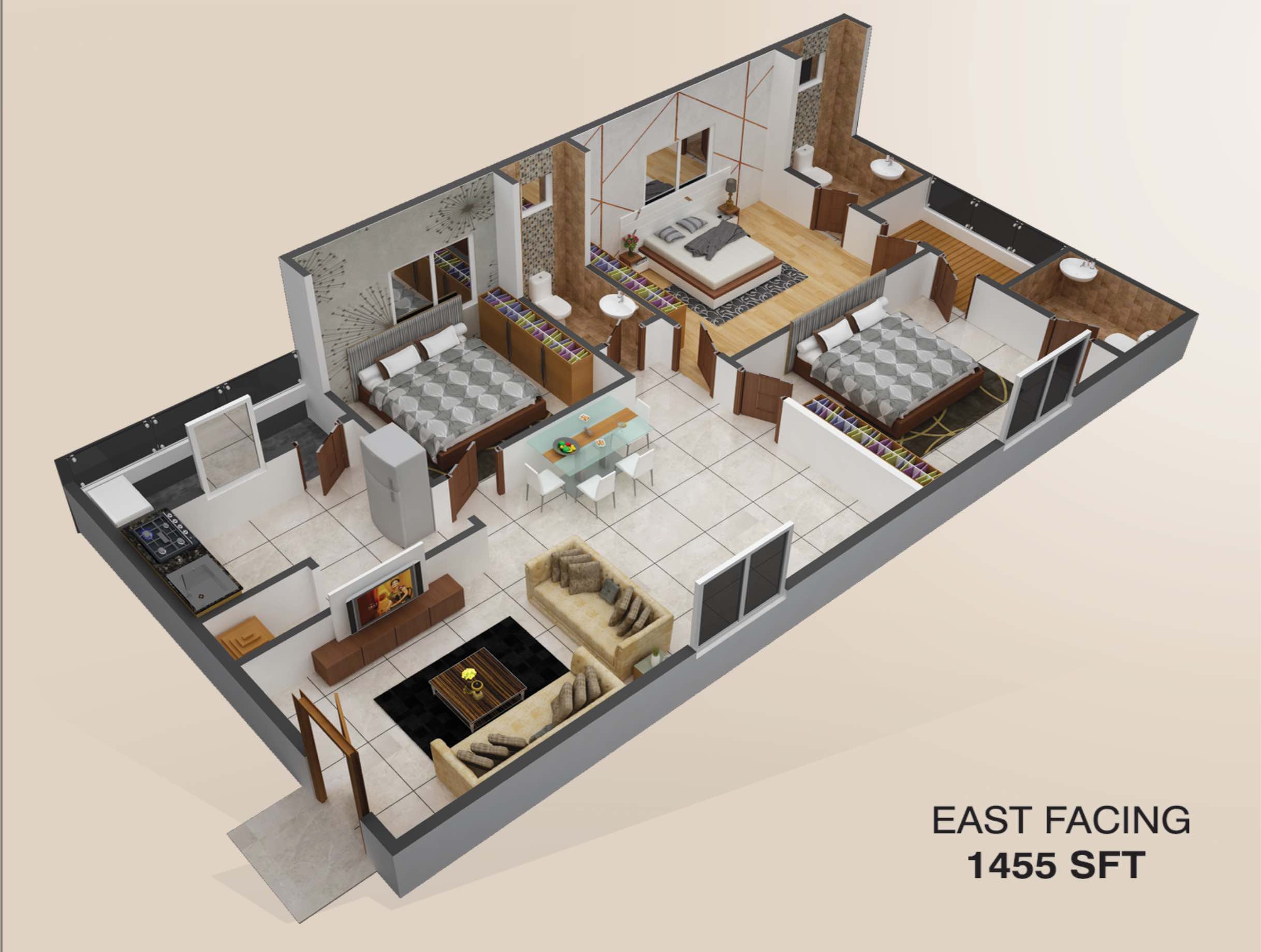 3BHK EAST FACING